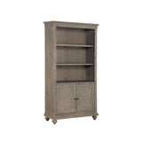 Cardano Driftwood Light Brown Acacia Veneer Wood, Engineered Wood Bookcase 3 Upper Open Shelves - Ella Furniture