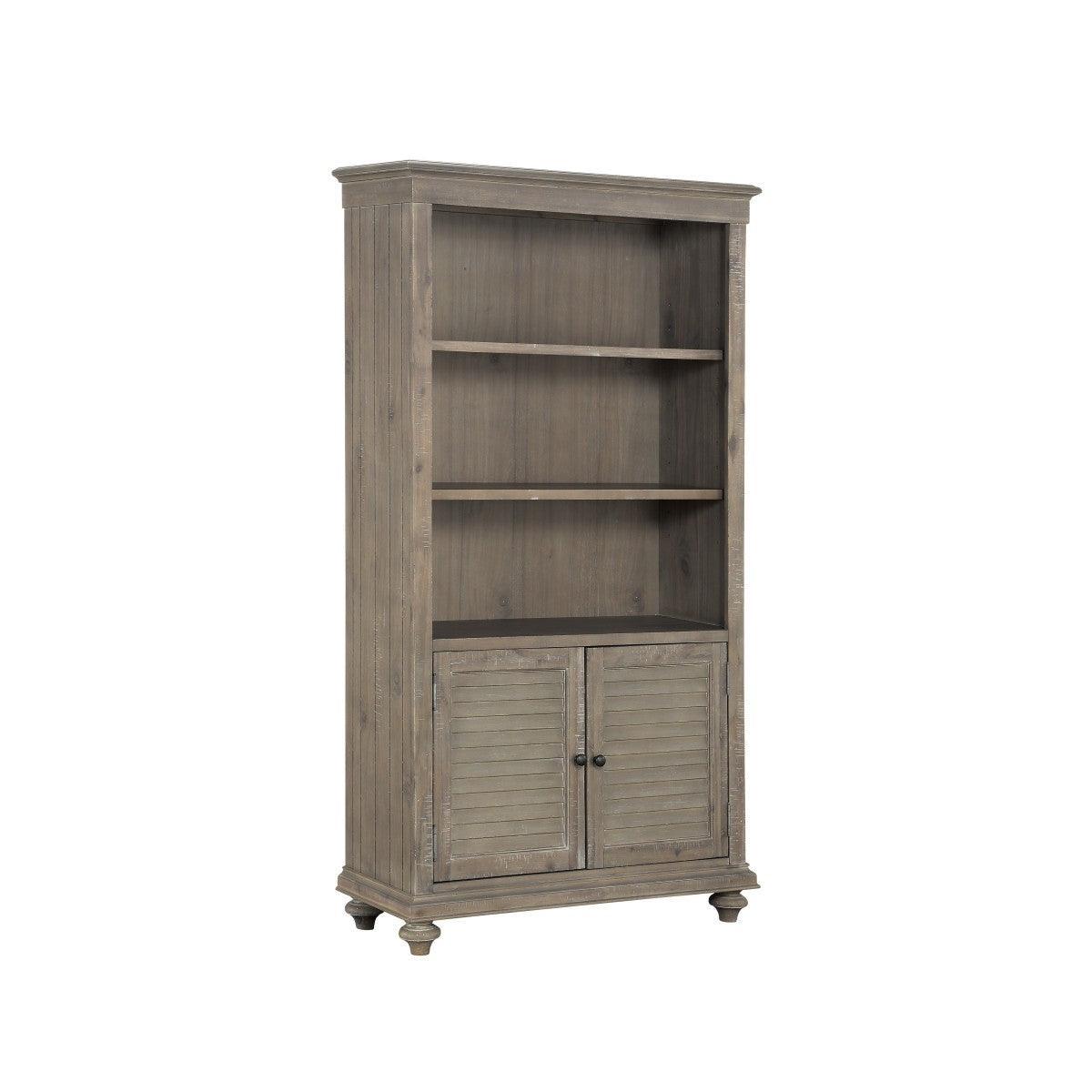 Cardano Driftwood Light Brown Acacia Veneer Wood, Engineered Wood Bookcase 3 Upper Open Shelves - Ella Furniture