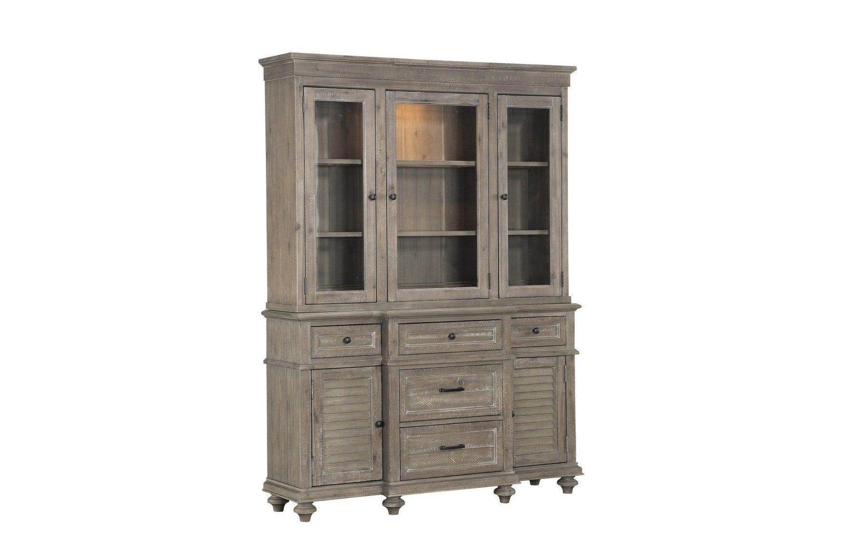 Cardano Brown Traditional Solid Wood, Veneers Fabric Upholstery Seat Rectangular Dining Room Set - Ella Furniture