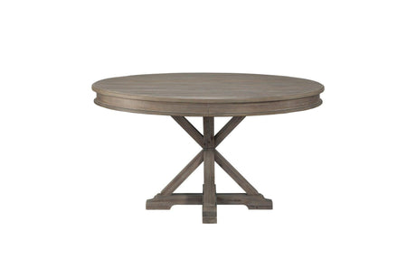 Cardano Brown Modern Traditional Solid Wood Fabric Upholstery Seat Round Dining Room Set - Ella Furniture