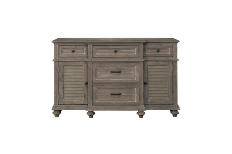 Cardano Brown Traditional Solid Wood, Veneers Fabric Upholstery Seat Rectangular Dining Room Set - Ella Furniture