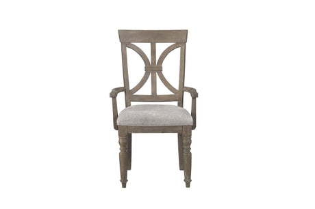 Cardano Brown Modern Traditional Solid Wood Fabric Upholstery Seat Round Dining Room Set - Ella Furniture