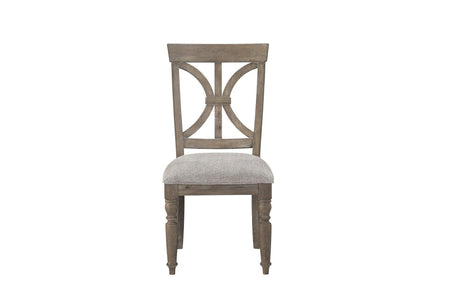 Cardano Brown Modern Traditional Solid Wood Fabric Upholstery Seat Round Dining Room Set - Ella Furniture