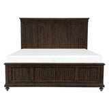 Cardano Driftwood Charcoal Modern Transitional Acacia Veneer Wood, Engineered Wood King Panel Bed - Ella Furniture