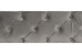 Rachelle Gray Modern Contemporary Solid Wood Velvet Upholstered Tufted Sleigh Bedroom Set - Ella Furniture