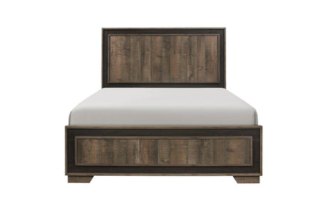 Ellendale Mahogany Rustic Modern Traditional Faux-wood Veneers Panel Bedroom Set - Ella Furniture