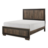 Ellendale Rustic Mahogany And Dark Ebony Faux-wood Veneer, Wood And Engineered Wood Full Bed - Ella Furniture