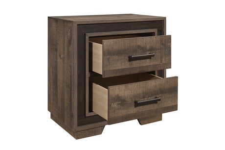 Ellendale Mahogany Rustic Modern Traditional Faux-wood Veneers Panel Bedroom Set - Ella Furniture