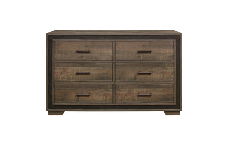 Ellendale Mahogany Rustic Modern Traditional Faux-wood Veneers Panel Bedroom Set - Ella Furniture