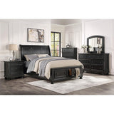 Laurelin Black Modern Traditional Transitional Wood And Engineered Wood Queen Sleigh Storage Bed - Ella Furniture