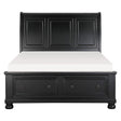 Laurelin Black Modern Traditional Transitional Wood And Engineered Wood Queen Sleigh Storage Bed - Ella Furniture