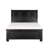 Laurelin Black Modern Traditional Transitional Wood And Engineered Wood King Sleigh Storage Bed - Ella Furniture