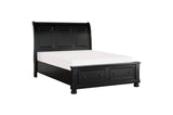Laurelin Black Sand-through Finish Contemporary Transitional Solid Wood Storage Bedroom Set - Ella Furniture