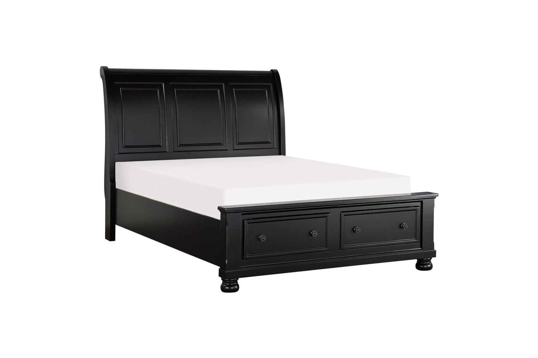 Laurelin Black Sand-through Finish Contemporary Transitional Solid Wood Storage Bedroom Set - Ella Furniture