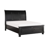 Laurelin Black Modern Traditional Transitional Wood And Engineered Wood King Sleigh Storage Bed - Ella Furniture