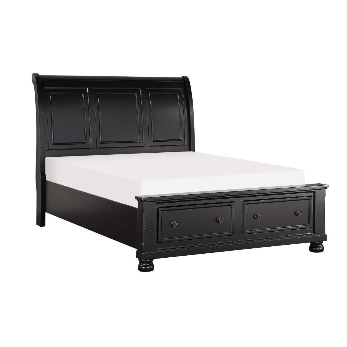Laurelin Black Modern Traditional Transitional Wood And Engineered Wood King Sleigh Storage Bed - Ella Furniture