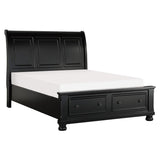 Laurelin Black Modern Traditional Transitional Wood And Engineered Wood Queen Sleigh Storage Bed - Ella Furniture