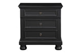 Laurelin Black Sand-through Finish Contemporary Transitional Solid Wood Storage Bedroom Set - Ella Furniture