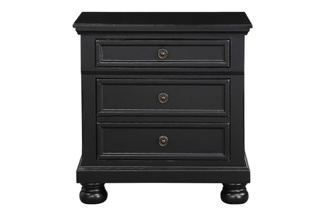 Laurelin Black Sand-through Finish Contemporary Transitional Solid Wood Storage Bedroom Set - Ella Furniture