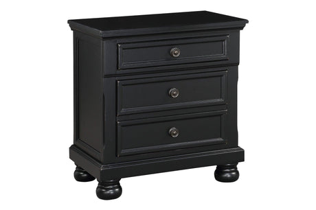 Laurelin Black Sand-through Finish Contemporary Transitional Solid Wood Storage Bedroom Set - Ella Furniture