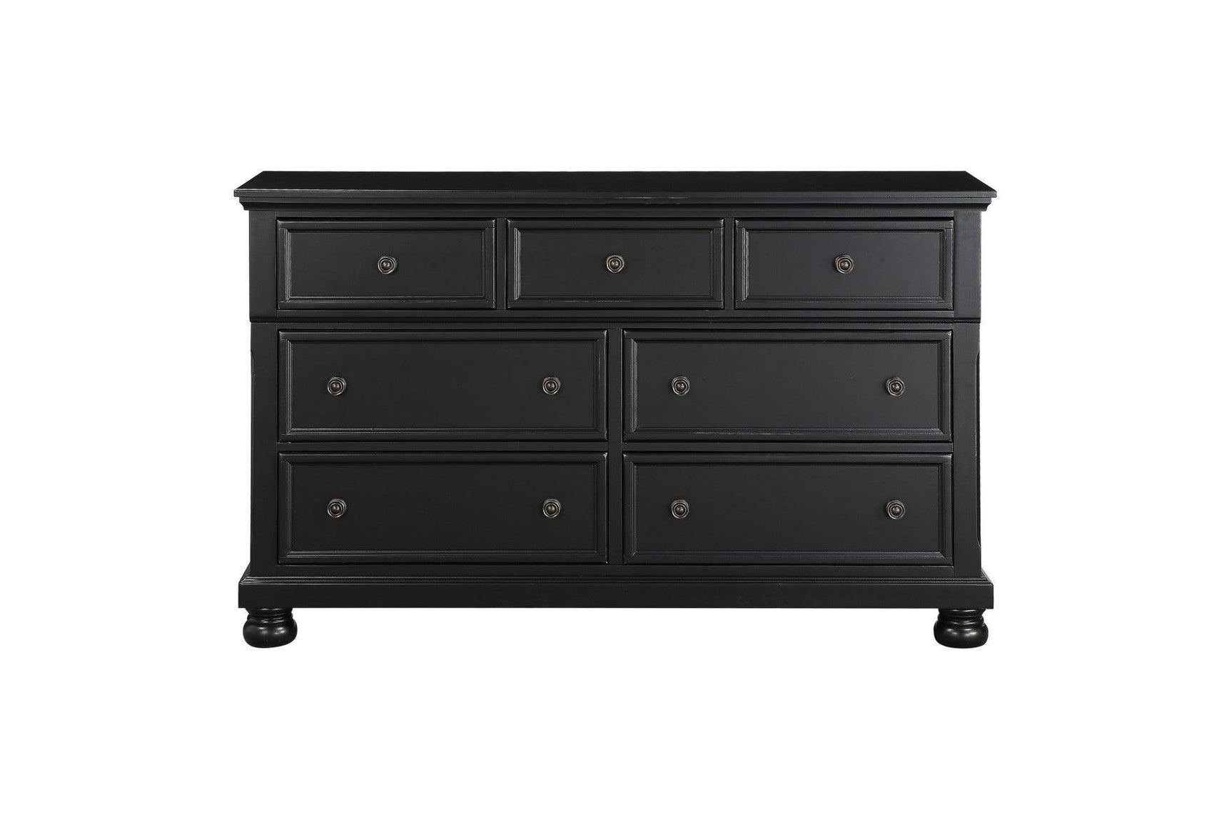 Laurelin Black Sand-through Finish Contemporary Transitional Solid Wood Storage Bedroom Set - Ella Furniture