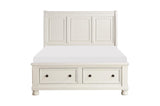 Laurelin White Modern Contemporary Transitional Solid Wood Sleigh Storage Bedroom Set - Ella Furniture