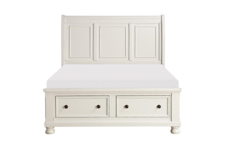 Laurelin White Modern Contemporary Transitional Solid Wood Sleigh Storage Bedroom Set - Ella Furniture