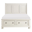 Laurelin White Modern Transitional Traditional Wood And Engineered Wood King Sleigh Platform Bed - Ella Furniture