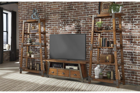 Holverson Gunmetal Modern Contemporary Industrial Solid Wood And Metal Storage Tv Stand - Ella Furniture