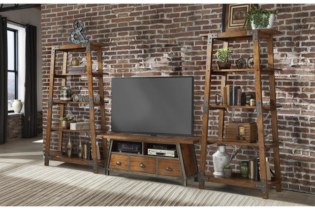 Holverson Gunmetal Modern Contemporary Industrial Solid Wood And Metal Storage Tv Stand - Ella Furniture