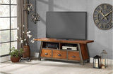 Holverson Gunmetal Modern Contemporary Industrial Solid Wood And Metal Storage Tv Stand - Ella Furniture
