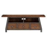 Holverson Rustic Brown And Gunmetal Modern Sleek Acacia Veneer, Wood And Engineered Wood Tv Stand - Ella Furniture