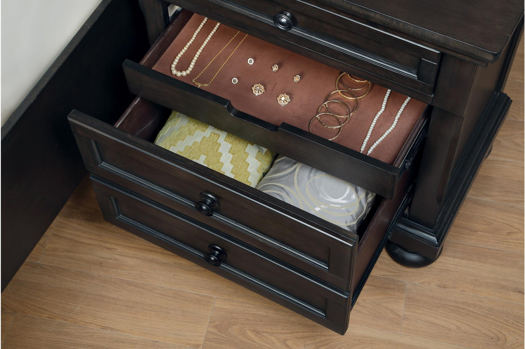Begonia Graynish Brown Modern Contemporary Transitional Solid Wood Storage Sleigh Bedroom Set - Ella Furniture