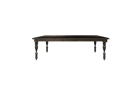 Begonia Grayish Brown Finish Solid Wood Fabric Upholstery Seat Rectangular Dining Room Set - Ella Furniture