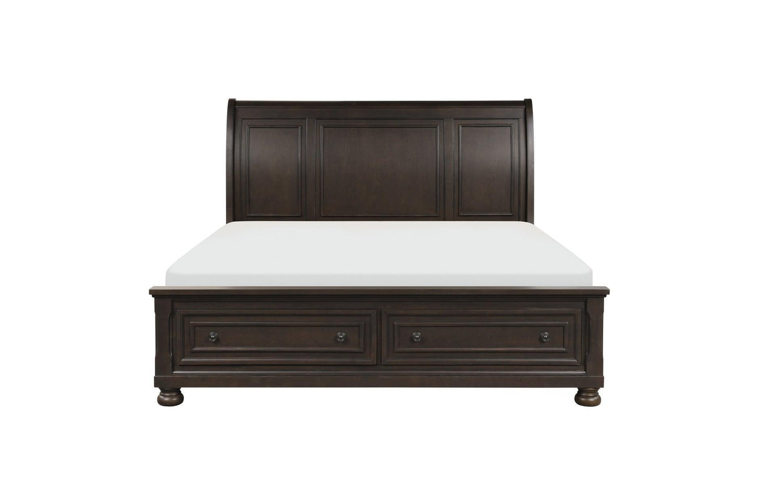 Begonia Graynish Brown Modern Contemporary Transitional Solid Wood Storage Sleigh Bedroom Set - Ella Furniture