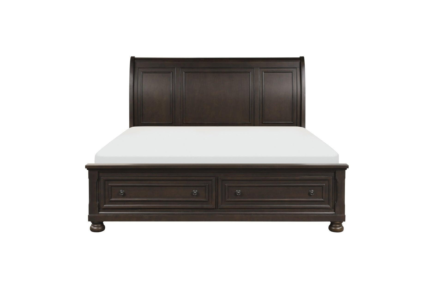 Begonia Graynish Brown Modern Contemporary Transitional Solid Wood Storage Sleigh Bedroom Set - Ella Furniture