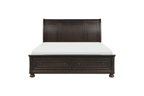 Begonia Graynish Brown Modern Contemporary Transitional Solid Wood Storage Sleigh Bedroom Set - Ella Furniture