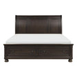 Begonia Grayish Brown Mindy And Birch Veneer Engineered Wood Queen Platform Bed Footboard Storage - Ella Furniture