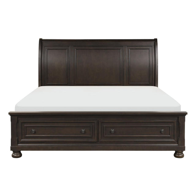 Begonia Grayish Brown Mindy And Birch Veneer Wood And Engineered Wood King Platform Bed - Ella Furniture
