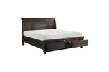 Begonia Graynish Brown Modern Contemporary Transitional Solid Wood Storage Sleigh Bedroom Set - Ella Furniture
