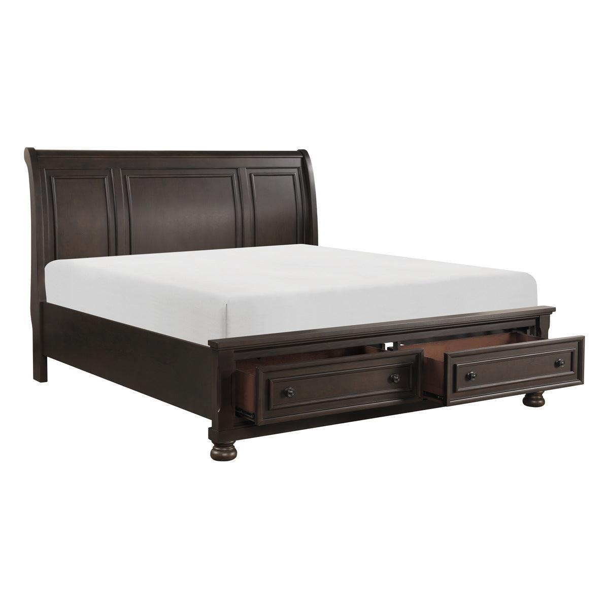 Begonia Grayish Brown Mindy And Birch Veneer Wood And Engineered Wood King Platform Bed - Ella Furniture
