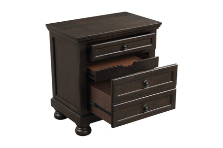 Begonia Graynish Brown Modern Contemporary Transitional Solid Wood Storage Sleigh Bedroom Set - Ella Furniture