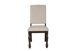 Begonia Grayish Brown Finish Solid Wood Fabric Upholstery Seat Rectangular Dining Room Set - Ella Furniture