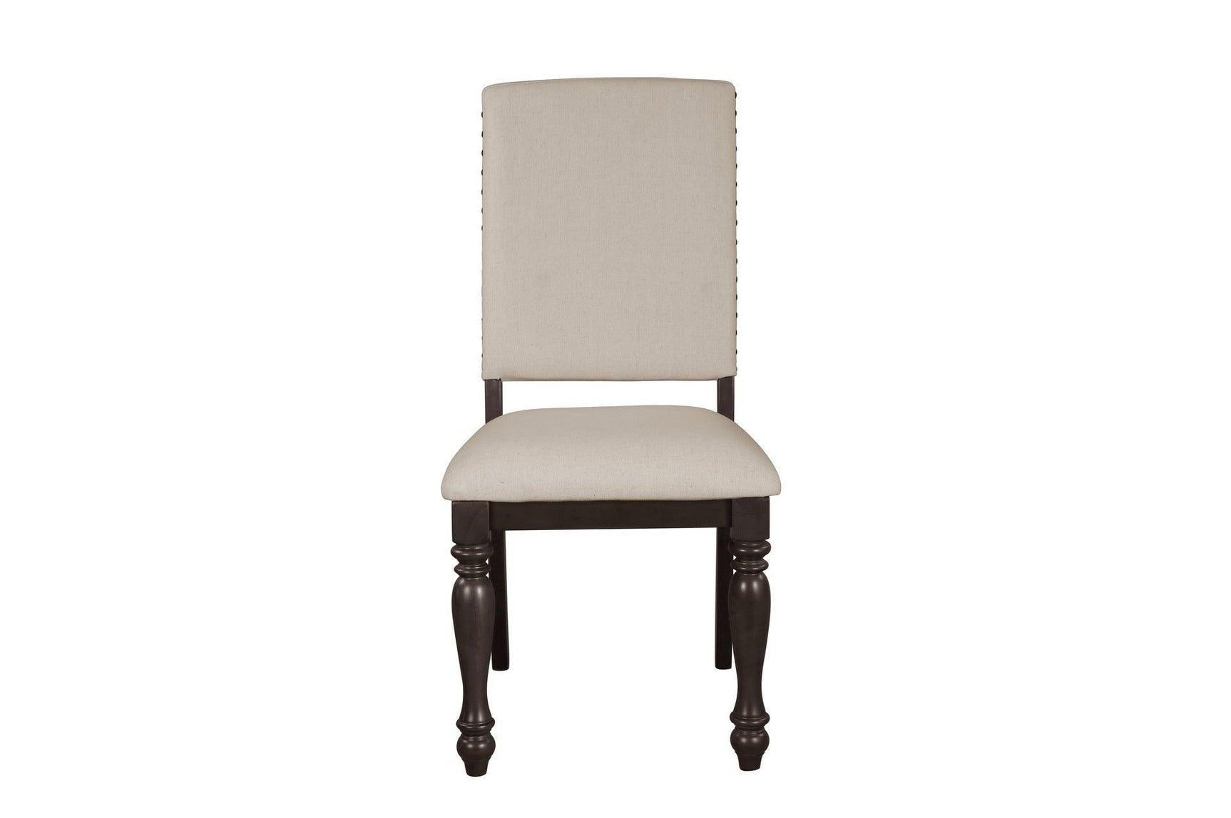 Begonia Grayish Brown Finish Solid Wood Fabric Upholstery Seat Rectangular Dining Room Set - Ella Furniture