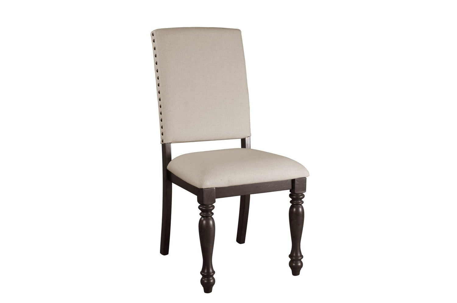 Begonia Grayish Brown Finish Solid Wood Fabric Upholstery Seat Rectangular Dining Room Set - Ella Furniture