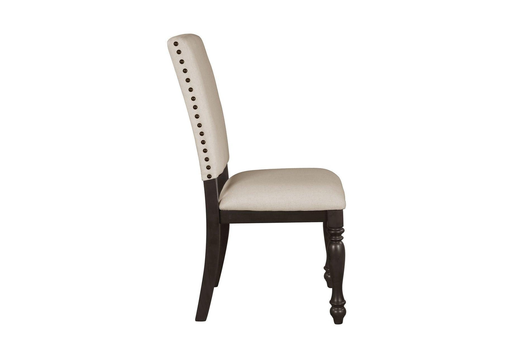 Begonia Grayish Brown Finish Solid Wood Fabric Upholstery Seat Rectangular Dining Room Set - Ella Furniture