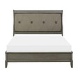 Cotterill Gray Birch Veneer Wood, Engineered Wood Faux Leather Upholstered Tufted King Panel Bed - Ella Furniture