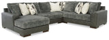 Larkstone Pewter 4-Piece Sectional With Chaise - Ella Furniture