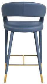 Destiny Blue Faux Leather Stool - Ella Furniture