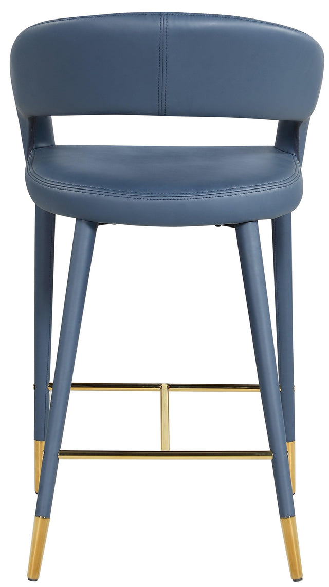 Destiny Blue Faux Leather Stool - Ella Furniture